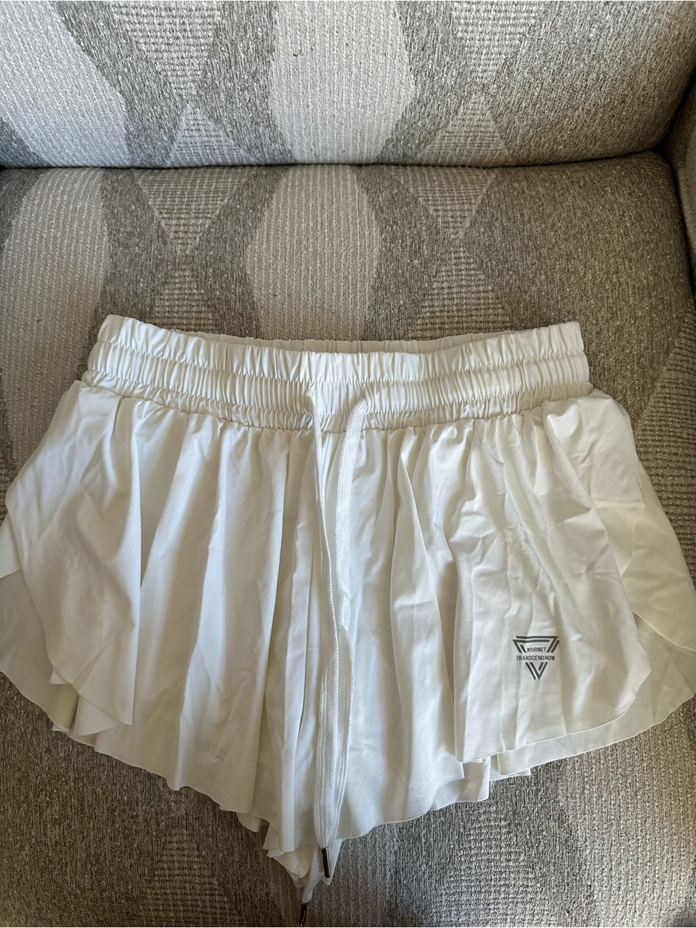 White Women's Athletic Ruffle Shorts - Unbranded